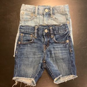 2 pairs of toddler gap jean shorts - lightly used